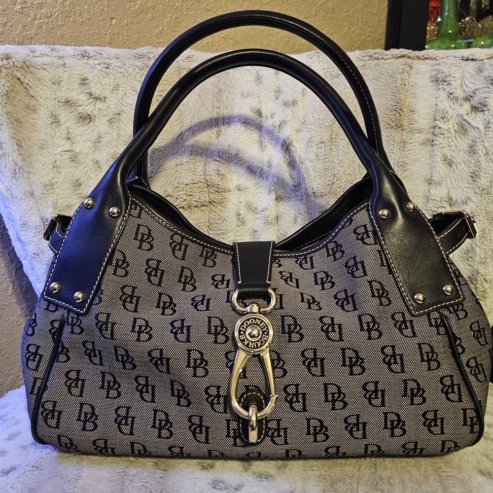 Dooney & Bourke Black and Beige Handbag